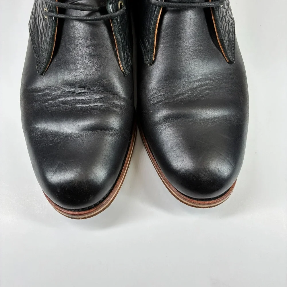 HELM Boots The Pete Men's US 8.5D Black Leather Chukka Casual Dress Boots H0039